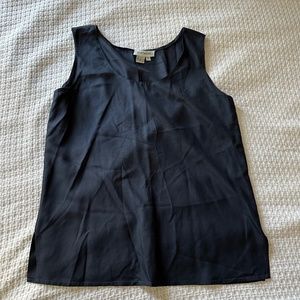 Navy Ann Taylor Silk Tank Top